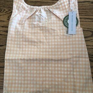 Girl’s Peach & Cream Gingham Sleeveless Wrap Top from The Sunday Collective